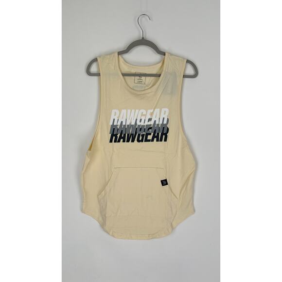 RawGear Stringer Muscle Tank Top Mens Size Medium Cream New RG329 Shirt - Picture 1 of 9